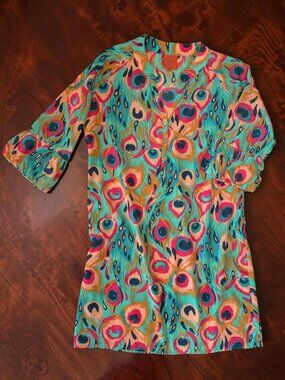 Tracy Negoshian peacock feather print dress
